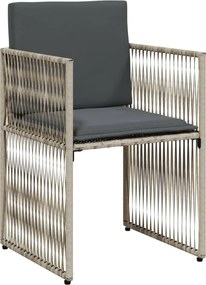 vidaXL Σετ Τραπεζαρίας Κήπου 7 τεμ. Αν. Γκρι Συνθ. Ρατάν με Μαξιλάρια