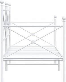 vidaXL Κρεβάτι ημέρας χωρίς στρώμα Λευκό 90x200 cm Ατσάλι