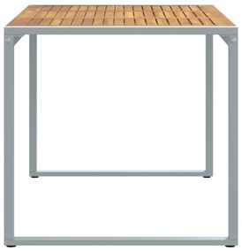 vidaXL Εξωτερική Τραπεζαρία Γκρι 140x80x75 εκ. Ατσάλι & Σομια Ρητίνη