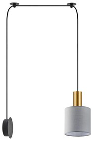 SE21-GM-4-NM1W-SH2 ADEPT TUBE Gold Matt Wall Lamp Gray Fabric Shade+
