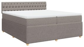 Κρεβάτι Boxspring με Στρώμα Taupe 200x200 εκ. Υφασμάτινο - Μπεζ-Γκρι