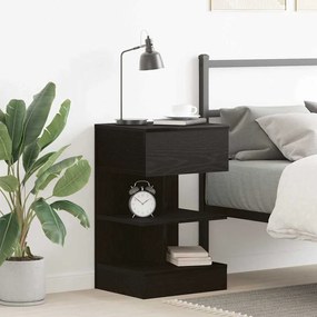 vidaXL Κομοδίνο Μαύρη Δρυς 40x35x65 εκ Επεξεργασμένο Ξύλο