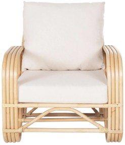 Καρέκλα - Πολυθρόνα BARONESS C9813 Φυσικό Rattan με Λευκά Μαξιλάρια 81x90x92Yεκ. 81x90x92 εκ.