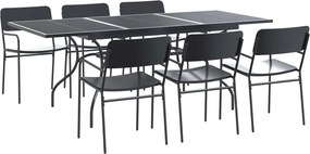 vidaXL Σέτ φαγητού για κήπο 7 pcs Ανθρακί Ατσάλι