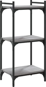 vidaXL Βιβλιοθήκη 3 Επιπέδων Γκρι Sonoma 40x30x86 εκ. Επεξεργ. Ξύλο
