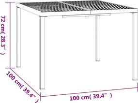 vidaXL Τραπέζι Κήπου Ανθρακί 100x100x72 εκ. Ατσάλινο