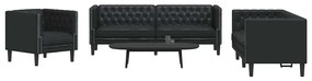 vidaXL Σετ Καναπέ 3 pcs Μαύρο 194 x 74.5 x 70.5 εκ. Τεχνητό δέρμα