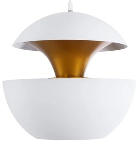 GloboStar® SEVILLE WHITE 01268 Μοντέρνο Κρεμαστό Φωτιστικό Οροφής Μονόφωτο 1 x E27 Λευκό Μεταλλικό Φ35 x 33cm