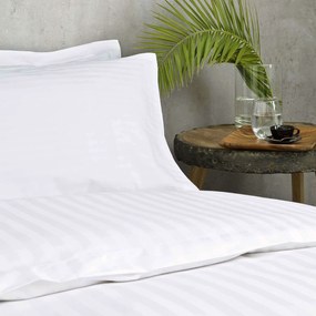 Παπλωματοθήκη Ξενοδοχείου White 230 Κλωστές Σατέν ρίγα 1cm 60% Βαμβάκι Πενιέ 40% Πολυέστερ Double 230x240cm Βαμβάκι-Πολυέστερ