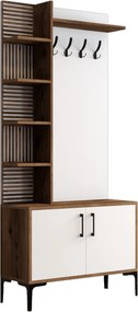 Έπιπλο Εισόδου Καρυδιά / Λευκό VIYANA 90x35x200