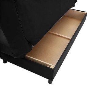 Kαναπές-κρεβάτι Tiko pakoworld 3θέσιος αποθηκευτικός χώρος ύφασμα μαύρο 200x85x90εκ - Ύφασμα - 078-000023