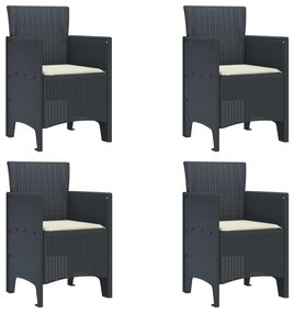 Καρέκλα Κήπου 4 pcs Ανθρακί 53 x 49 x 85 εκ. PP