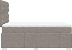vidaXL Κρεβάτι Boxspring με Στρώμα Taupe 120x200 εκ. Υφασμάτινο