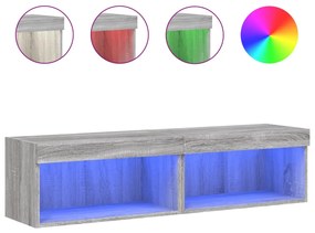 vidaXL Έπιπλα Τηλεόρασης με LED 2 τεμ. Γκρι Sonoma 60 x 30 x 30 εκ.