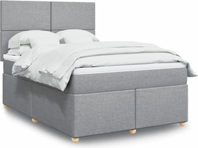 vidaXL Κρεβάτι Boxspring με Στρώμα Αν. Πράσινο 160x200εκ Υφασμάτινο