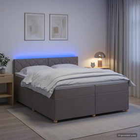 vidaXL Κρεβάτι box spring με στρώμα Taupe 200 x 200 cm Ύφασμα