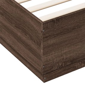 vidaXL Πλαίσιο Κρεβατιού Καφέ Δρυς 120x200 εκ. Επεξεργασμένο Ξύλο