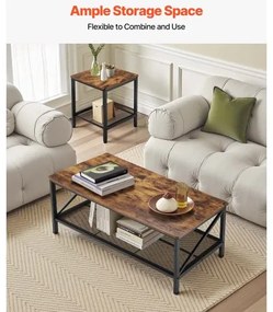 VEVOR 3 Pieces Living Room Table Sets 41.3 in Coffee Table with 2 End Tables