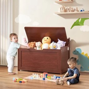 VEVOR Kids Toy Storage Bench Wooden Toy Box Chest 32.68 x 17.91 x 24.02&quot; Cherry