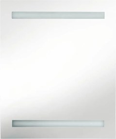 vidaXL Καθρέφτης Μπάνιου με Ντουλάπι / LED Μαύρο 50 x 14 x 60 εκ.