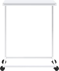 vidaXL Βοηθητικό Τραπέζι με Ρόδες Λευκό 55 x 35 x 70 εκ. Επεξ. Ξύλο