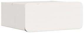 vidaXL Κομοδίνο με συρτάρι Λευκό 39 x 34 x 16.5 εκ. Μασίφ ξύλο πεύκου