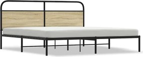 vidaXL Σκελετός Κρεβ. Χωρίς Στρώμα Sonoma Δρυς 180x200 εκ. Μεταλλικό