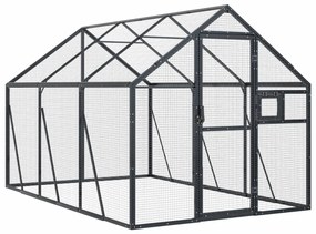 vidaXL Κλουβί Ανθρακί 1,79 x 3 x 1,85 μ. από Αλουμίνιο
