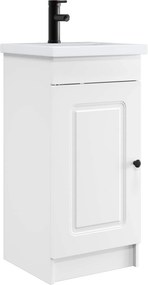 vidaXL Καθρέφτης μπάνιου με νιπτήρα Λευκό 42 x 40 x 84,5 εκ