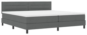 vidaXL Κρεβάτι box spring με στρώμα Σκούρο Γκρι 200 x 200 cm ύφασμα