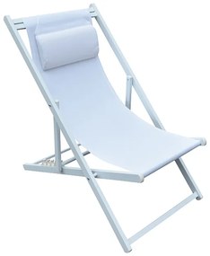 DEVIN ΣΕΖΛΟΝΓΚ WHITE/WHITE ΑΛΟΥΜΙΝΙΟΥ - (58X76X96εκ.), Χρώμα: WHITE - ZITA PLUS