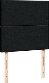 vidaXL Κρεβάτι Boxspring με Στρώμα Μαύρο 90x200 εκ. Υφασμάτινο