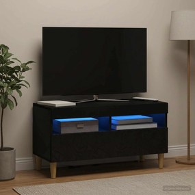 vidaXL Ντουλάπα LED Τηλεόρασης Μαύρο Επεξεργασμένο Ξύλο