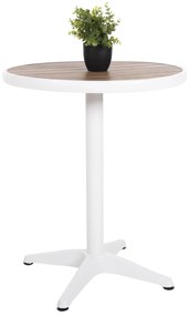 ΤΡΑΠΕΖΙ ΑΛΟΥΜΙΝΙΟΥ ΣΤΡΟΓΓΥΛΟ ALEXA  ΛΕΥΚΟ-POLYWOOD TOP ΦΥΣΙΚΟ Φ60x73Υεκ.