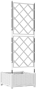 vidaXL Γλάστρα Κήπου Λευκό 40 x 40 x 125,5 εκ. PP
