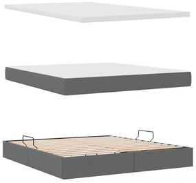 vidaXL Κρεβάτι με αποθηκευτικό χώρο και στρώμα με στρώμα Σκούρο Γκρι