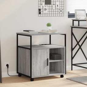 vidaXL Γραφείο Ντουλάπι με τροχούς Γκρι sonoma 60 x 46 x 67 εκ.