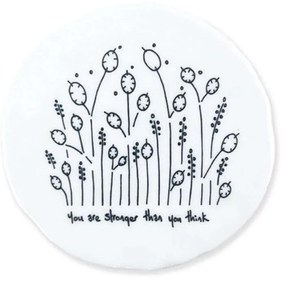 Σουβέρ You Are Stronger EI0205 9,8x0,8x9,7cm White-Black Πορσελάνη