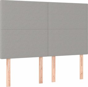 vidaXL Κρεβάτι Boxspring με Στρώμα Ανοιχτό Γκρι 140x190 εκ. Υφασμάτινο
