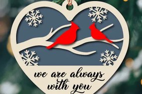 Σετ των 3 Intra απο ξύλο plywood 3mm-4mm πάχος Χριστουγεννιάτικο καρδινάλιο στολίδι με λέιζερ Δίασταση 8x8 cm INTRAFABR-76357853