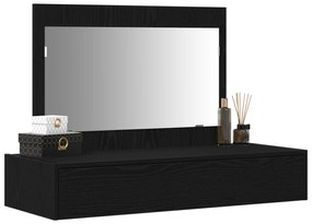 vidaXL Τοίχου Τραπέζι Μακιγιάζ σε Μαύρο Ξύλο, 100x40x70 εκ