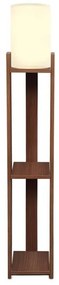 Φωτιστικό δαπέδου Verma I Megapap E27 Mdf/ύφασμα Pvc καρυδί - κρεμ 18,5x18,5x142εκ. GP029-0139,1-GP029-0139,1-Μπεζ GP029-0139,1