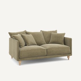 Καναπές 3 θέσεων compact από λινό βελούδο, LAZARE