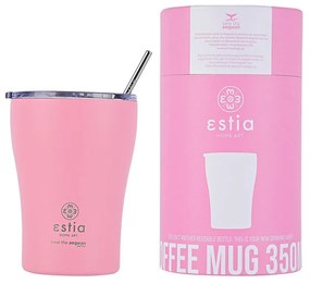 Estia 01-12472 Save The Aegean Ποτήρι Θερμός με Καλαμάκι 350ml, Blossom Rose