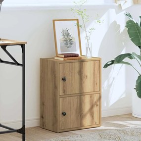 Βιβλιοθήκη Αρτισιανή Δρυς 40x24x52 εκ. Επεξ. Ξύλο - Καφέ