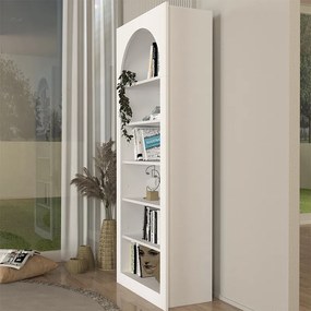 Βιβλιοθήκη Voila Megapap χρώμα λευκό 74x35x180εκ.