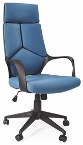Καρέκλα γραφείου Houston 1201, Μαύρο, Μπλε, 115x64x61cm, 14 kg, Με ρόδες, Με μπράτσα, Μηχανισμός καρέκλας: Κλίση | Epipla1.gr
