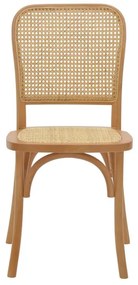 Καρέκλα Kalliope φυσικό ξύλο οξιάς-φυσικό rattan 45x50x89εκ 45x50x89 εκ.