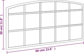 vidaXL Καθρέφτης Τοίχου Αψίδα Μαύρος 60x30 εκ. από Σίδερο