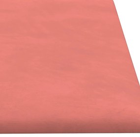 Πάνελ Τοίχου 12 τεμ. Ροζ 60x15 εκ. 1,08 μ² Βελούδινα - Ροζ